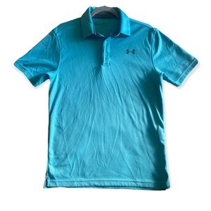 Under Armour Heatgear Loose Golf Polo Small Blue Shirt
